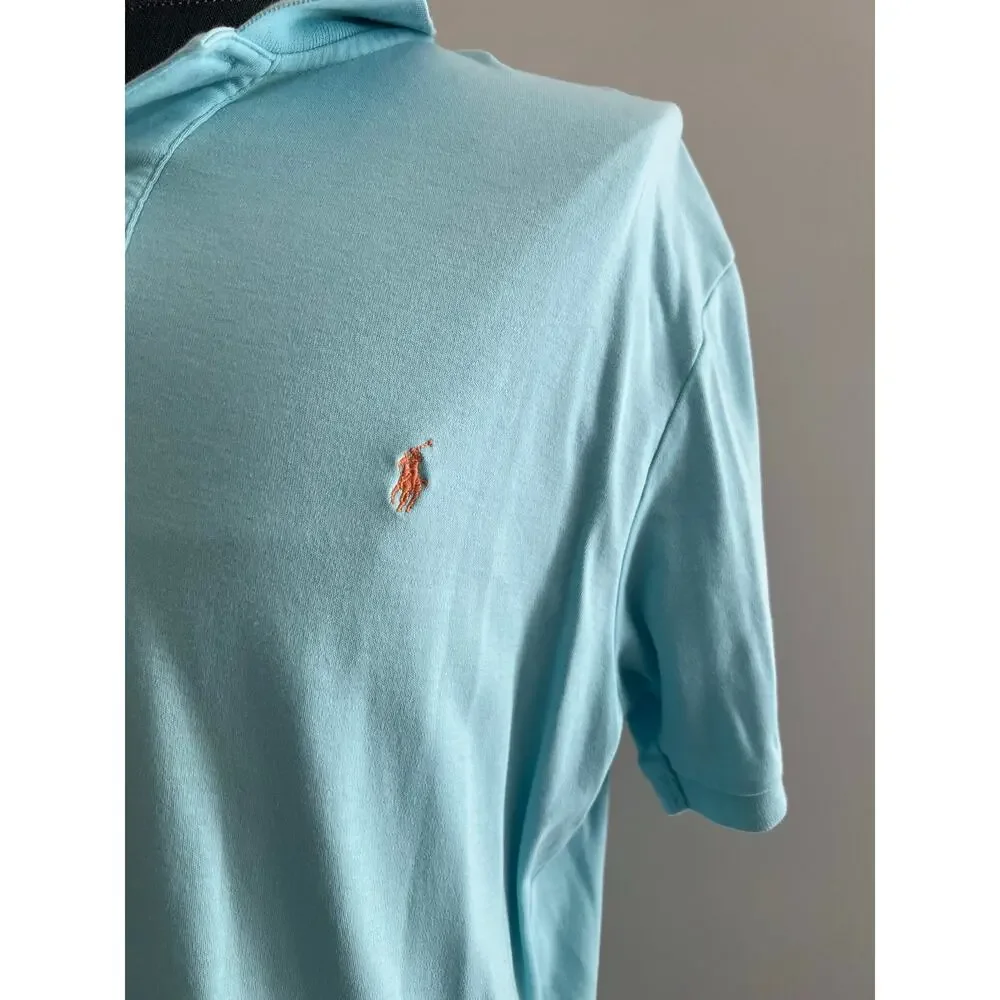 Polo Ralph Lauren 100% Soft Cotton Collared Shirt Pastel Blue Pink Size Large SG